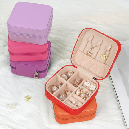 Travel Jewelry Case Small Jewelry Box Jewelry Organizer Storage Case Portable PU Leather Mini Jewelry Travel Case for Girls Womens Earring, Necklace, Rings,Bracelets