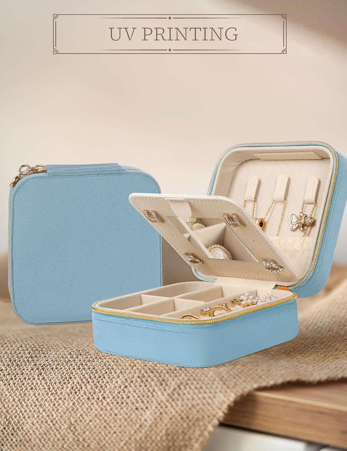 Travel Jewelry Case Small Jewelry Box Jewelry Organizer Storage Case Portable PU Leather Mini Jewelry Travel Case for Girls Womens Earring, Necklace, Rings,Bracelets