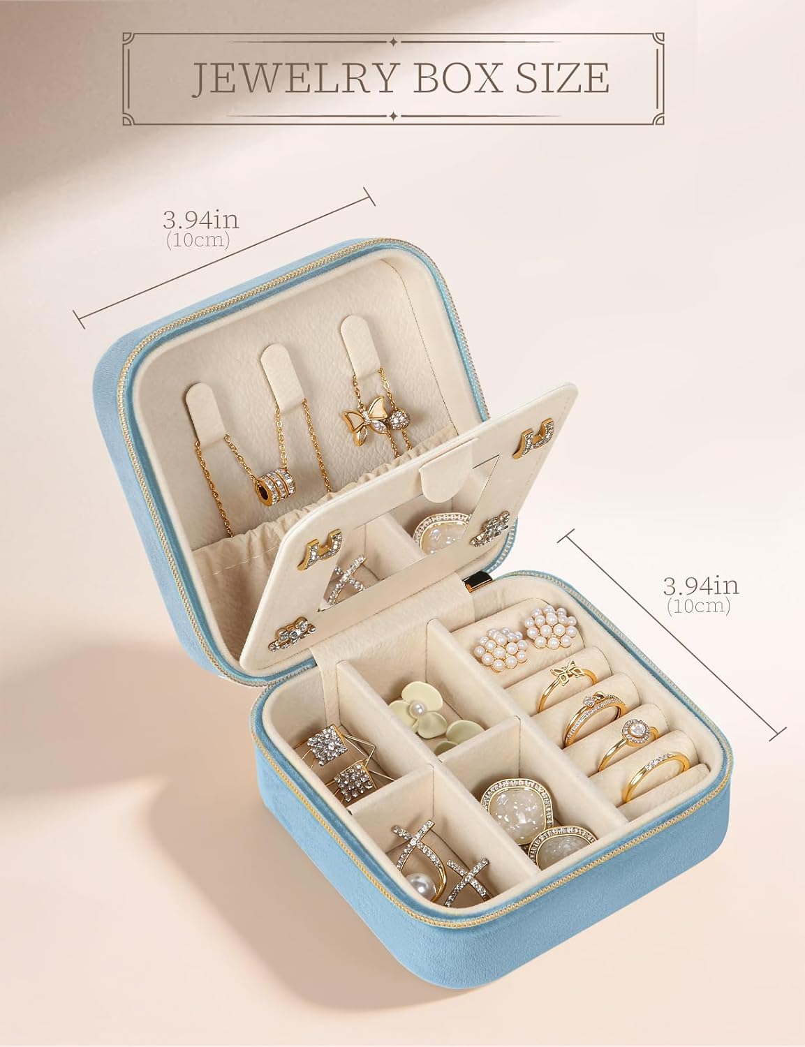 Travel Jewelry Case Small Jewelry Box Jewelry Organizer Storage Case Portable PU Leather Mini Jewelry Travel Case for Girls Womens Earring, Necklace, Rings,Bracelets