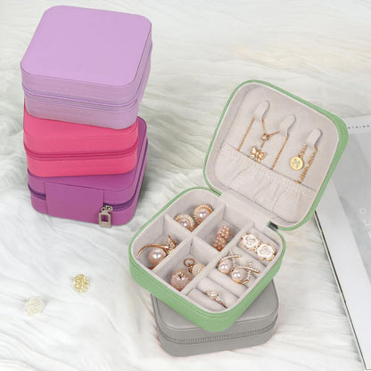 Travel Jewelry Case Small Jewelry Box Jewelry Organizer Storage Case Portable PU Leather Mini Jewelry Travel Case for Girls Womens Earring, Necklace, Rings,Bracelets