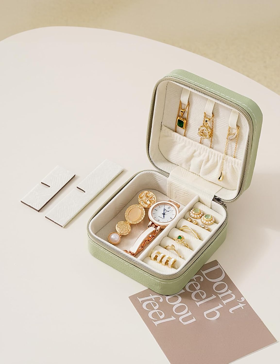 Travel Jewelry Case Small Jewelry Box Jewelry Organizer Storage Case Portable PU Leather Mini Jewelry Travel Case for Girls Womens Earring, Necklace, Rings,Bracelets