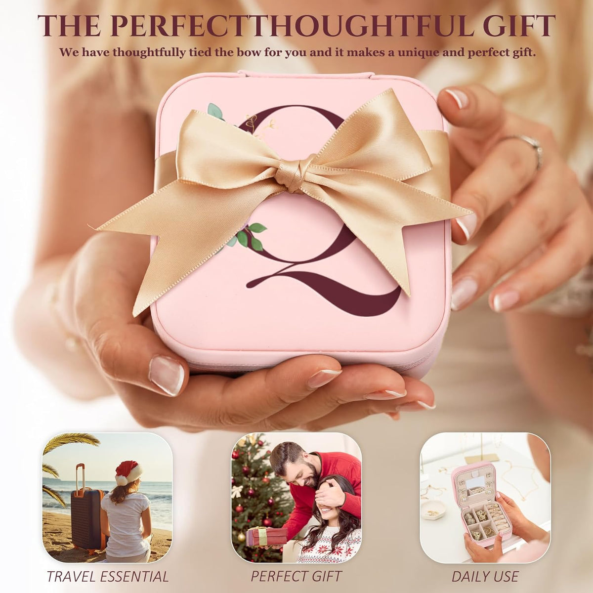 Travel Jewelry Case Small Jewelry Box Jewelry Organizer Storage Case Portable PU Leather Mini Jewelry Travel Case for Girls Womens Earring, Necklace, Rings,Bracelets