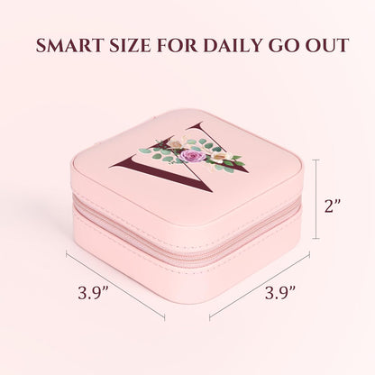 Travel Jewelry Case Small Jewelry Box Jewelry Organizer Storage Case Portable PU Leather Mini Jewelry Travel Case for Girls Womens Earring, Necklace, Rings,Bracelets