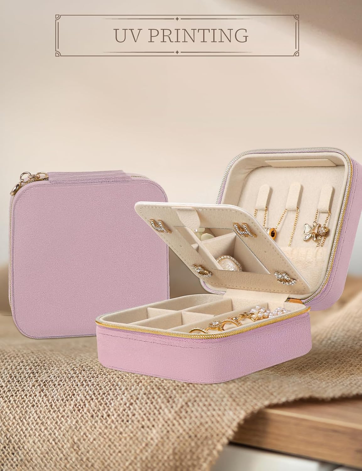 Travel Jewelry Case Small Jewelry Box Jewelry Organizer Storage Case Portable PU Leather Mini Jewelry Travel Case for Girls Womens Earring, Necklace, Rings,Bracelets