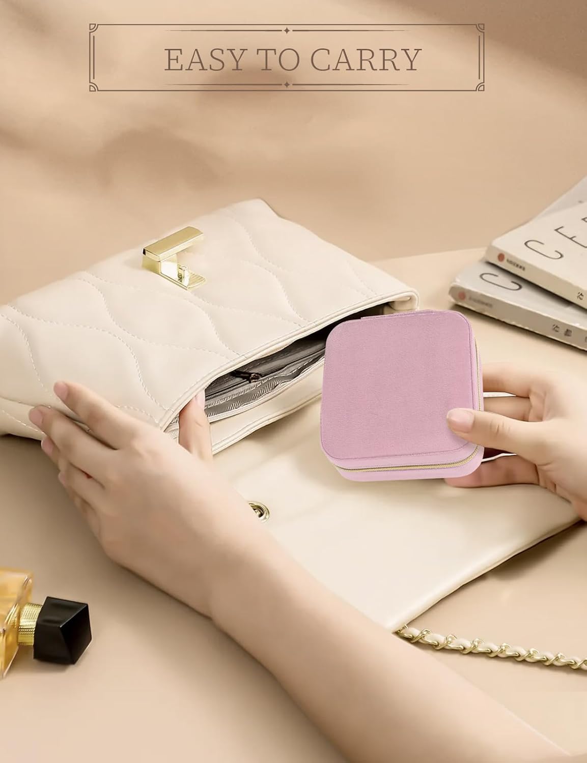 Travel Jewelry Case Small Jewelry Box Jewelry Organizer Storage Case Portable PU Leather Mini Jewelry Travel Case for Girls Womens Earring, Necklace, Rings,Bracelets