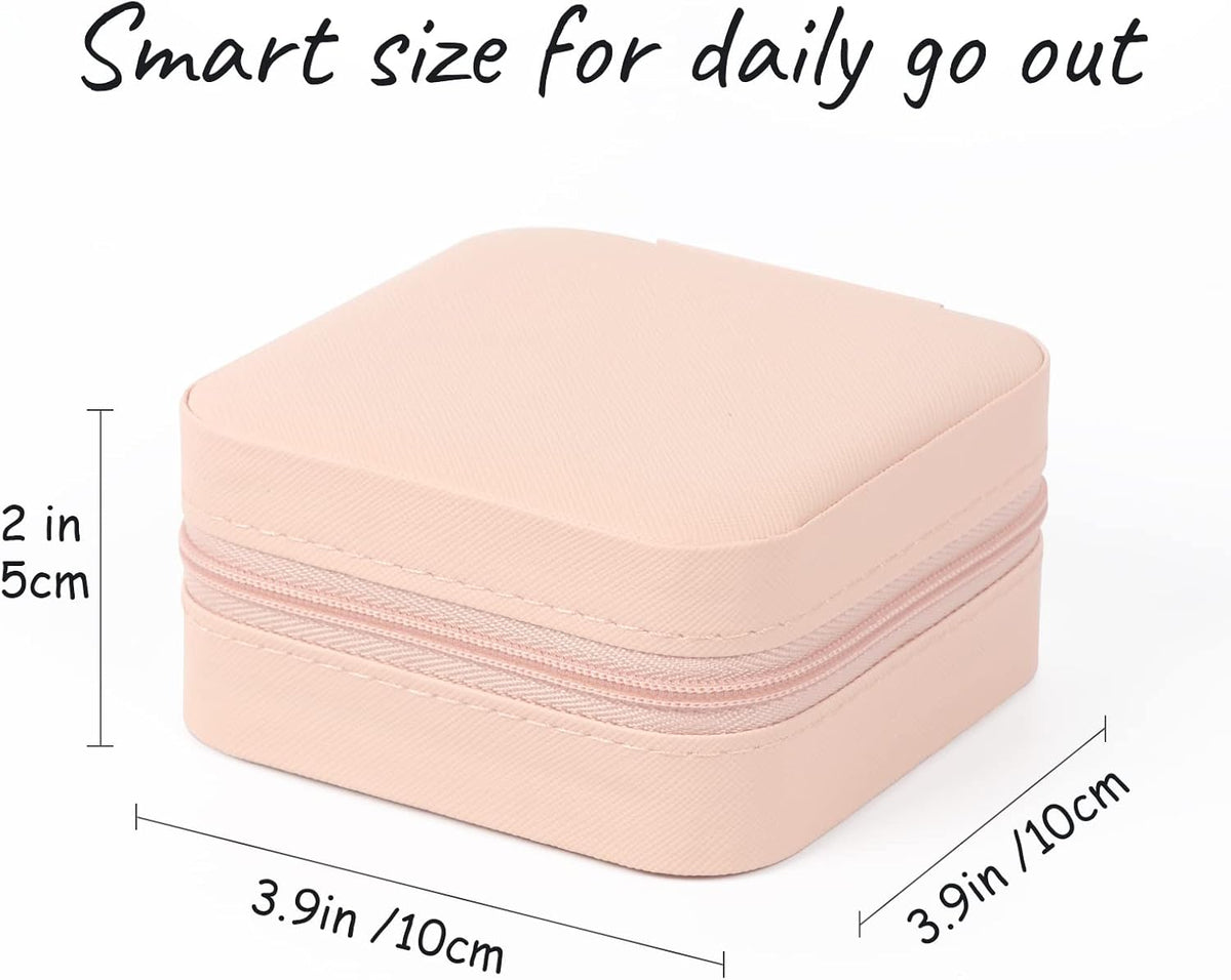 Travel Jewelry Case Small Jewelry Box Jewelry Organizer Storage Case Portable PU Leather Mini Jewelry Travel Case for Girls Womens Earring, Necklace, Rings,Bracelets