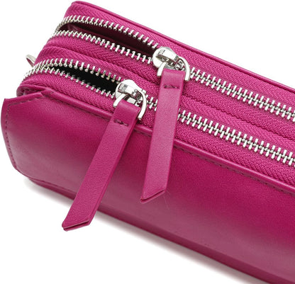 Lanyani RFID Crossbody Wallet Wristlet Purse with Phone Pocket For Women Vegan Leather - Colors B