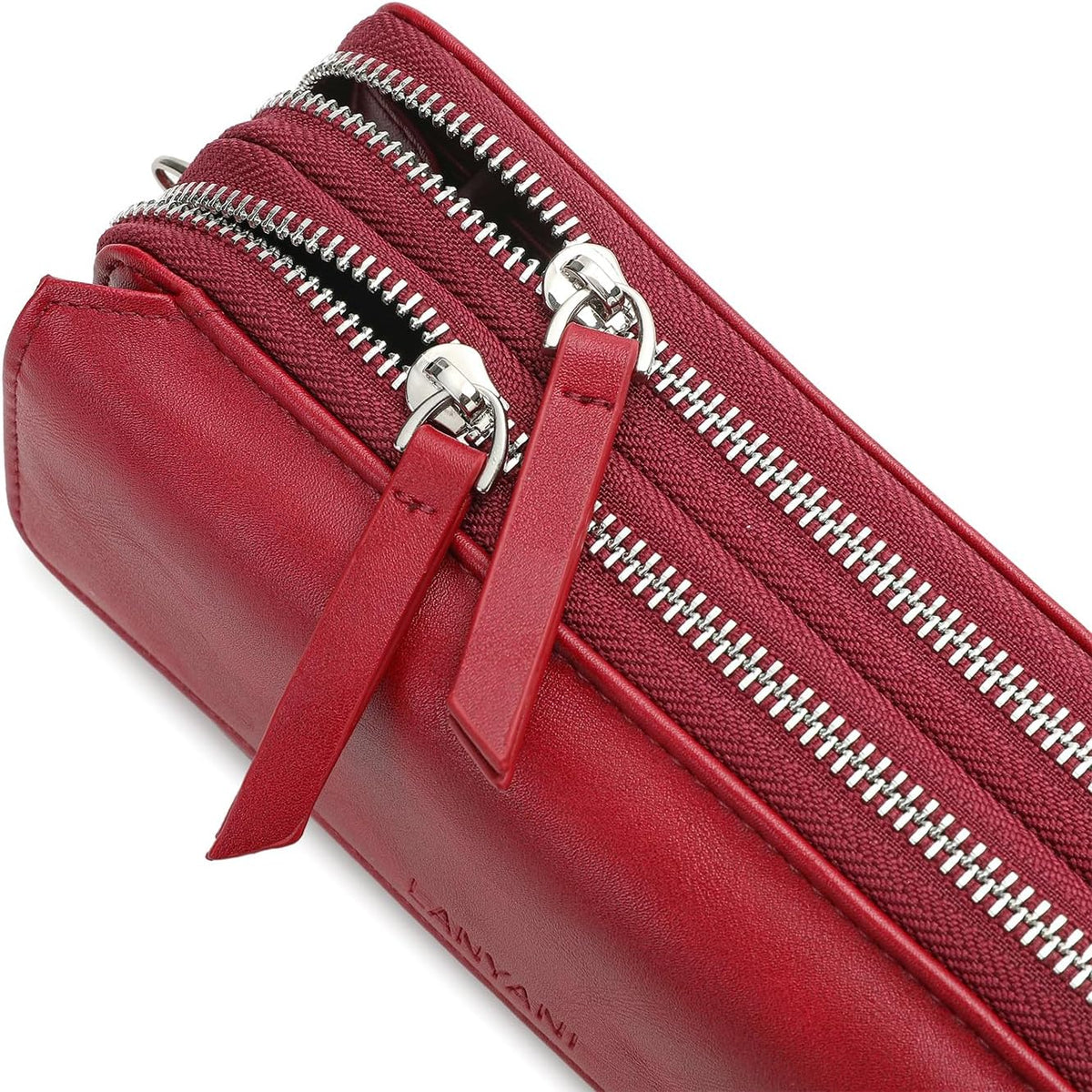 Lanyani RFID Crossbody Wallet Wristlet Purse with Phone Pocket For Women Vegan Leather - Colors B
