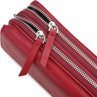 Lanyani RFID Crossbody Wallet Wristlet Purse with Phone Pocket For Women Vegan Leather - Colors B