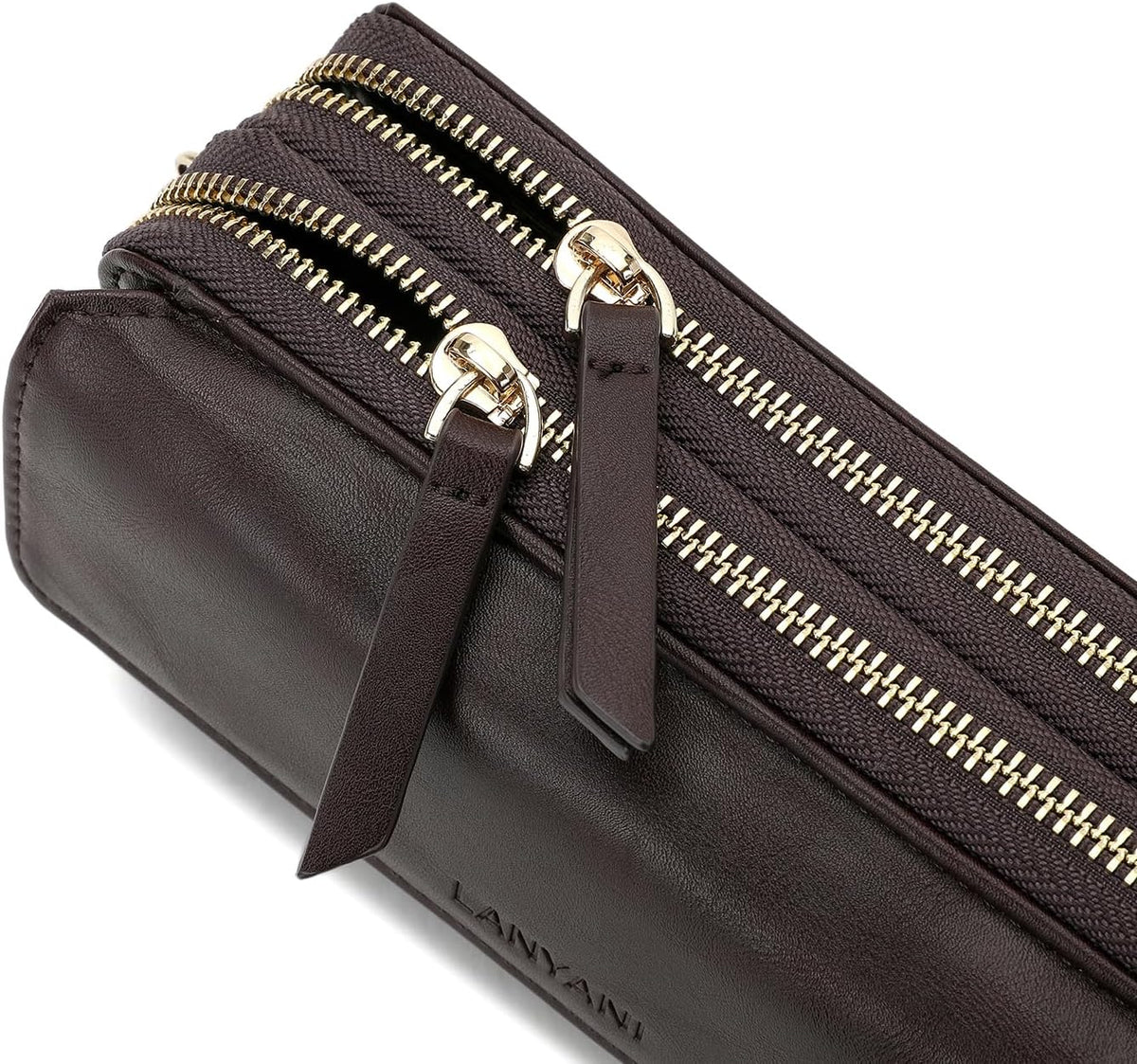 Lanyani RFID Crossbody Wallet Wristlet Purse with Phone Pocket For Women Vegan Leather - Colors B