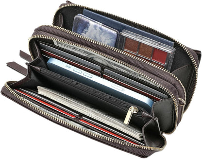 Lanyani RFID Crossbody Wallet Wristlet Purse with Phone Pocket For Women Vegan Leather - Colors B