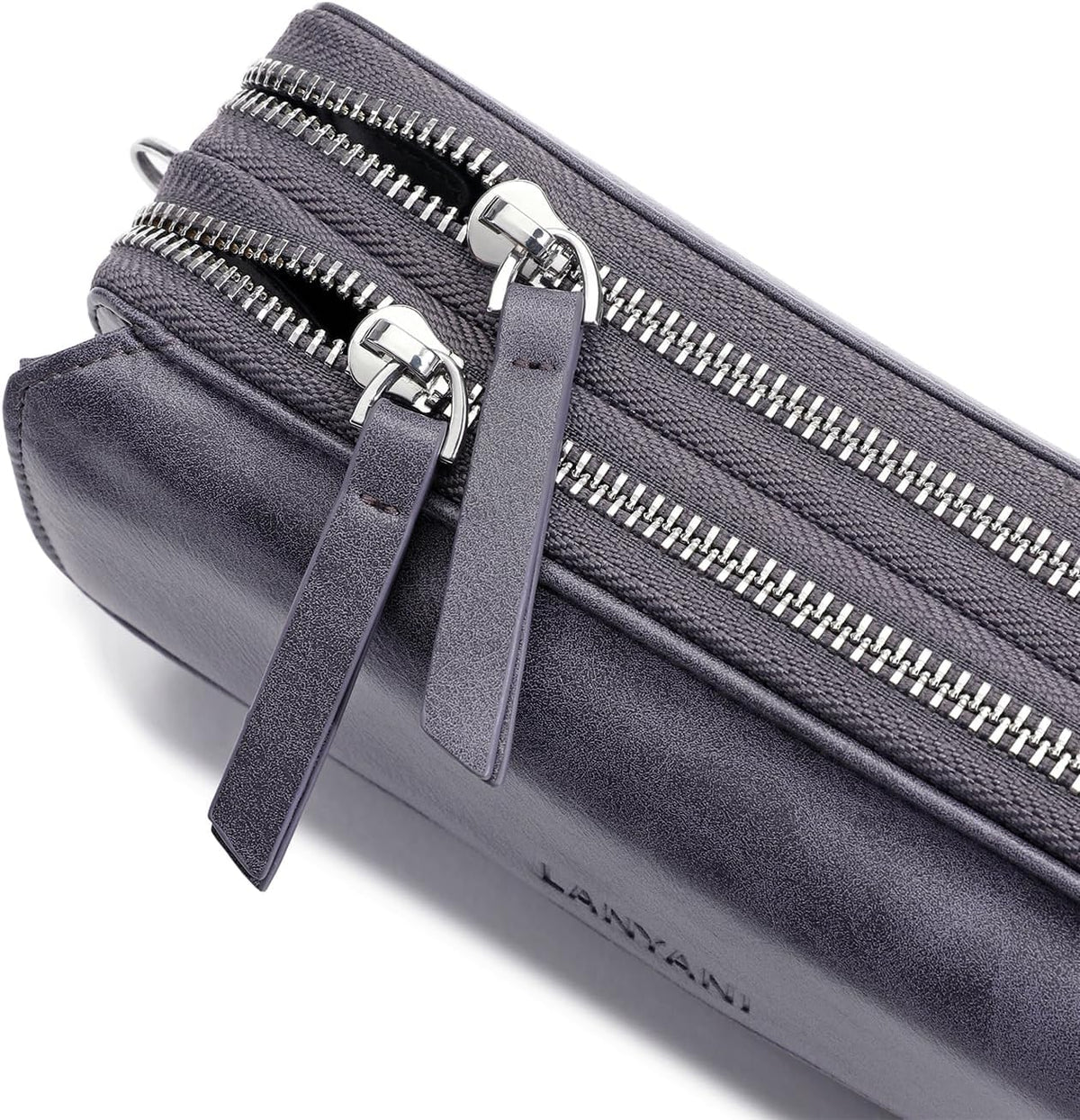 Lanyani RFID Crossbody Wallet Wristlet Purse with Phone Pocket For Women Vegan Leather - Colors B