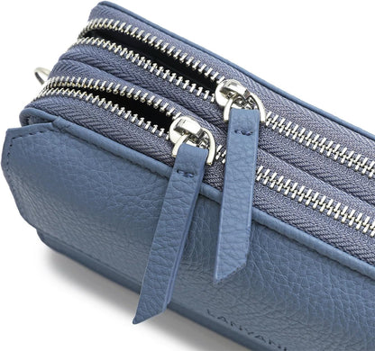 Lanyani RFID Crossbody Wallet Wristlet Purse with Phone Pocket For Women Vegan Leather - Colors B