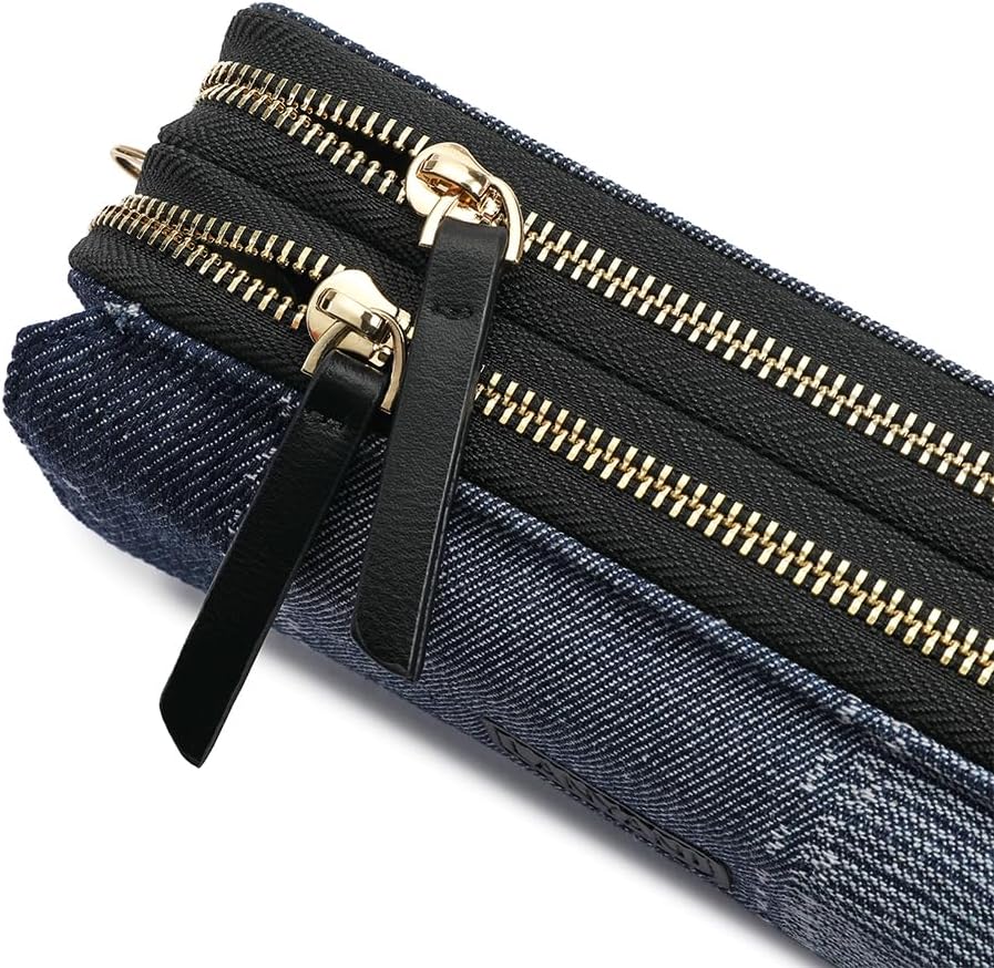 Lanyani RFID Crossbody Wallet Wristlet Purse with Phone Pocket For Women Vegan Leather - Colors B