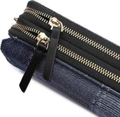 Lanyani RFID Crossbody Wallet Wristlet Purse with Phone Pocket For Women Vegan Leather - Colors B