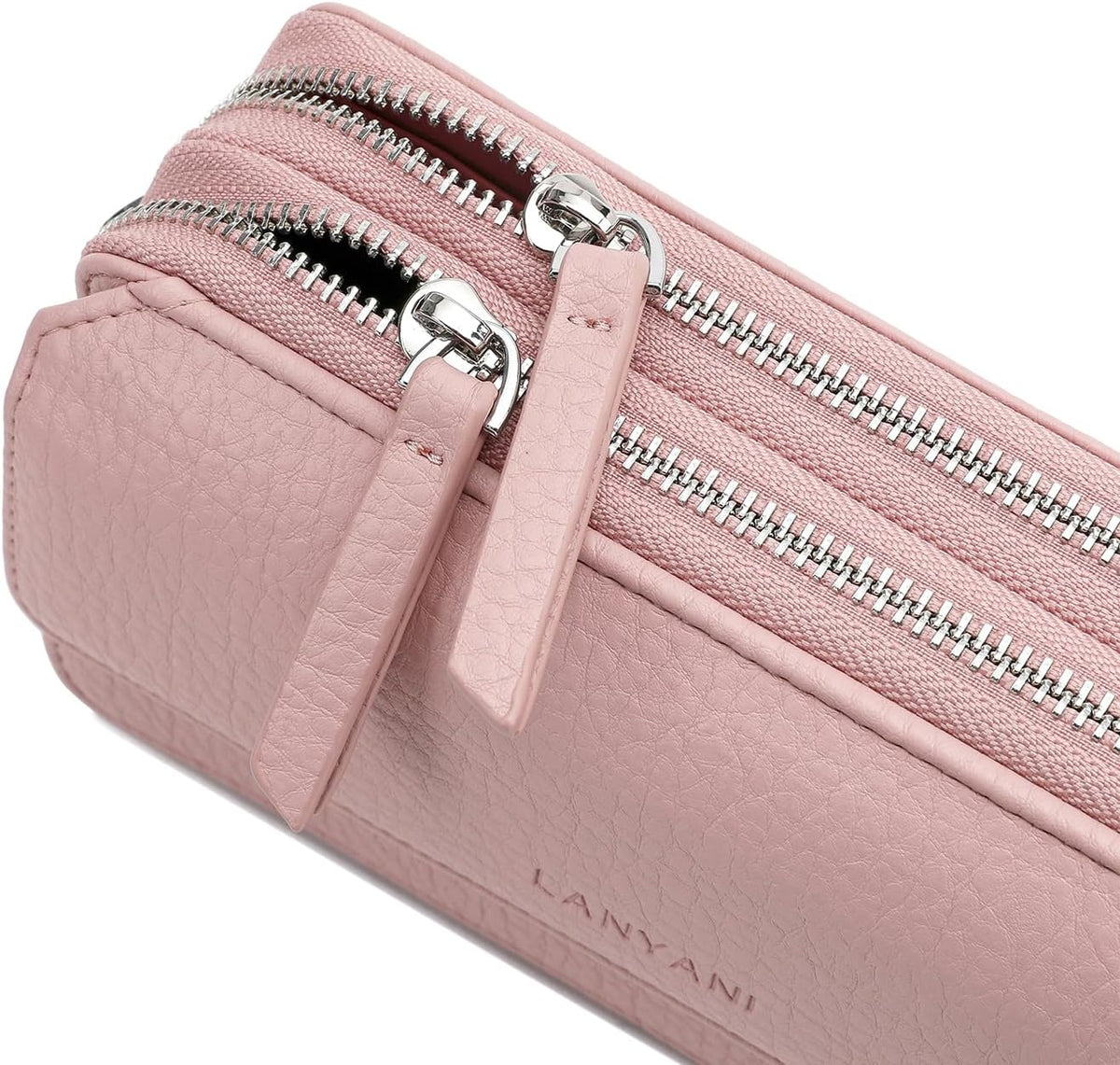 Lanyani RFID Crossbody Wallet Wristlet Purse with Phone Pocket For Women Vegan Leather - Colors B