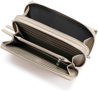 Lanyani RFID Crossbody Wallet Wristlet Purse with Phone Pocket For Women Vegan Leather - Colors B
