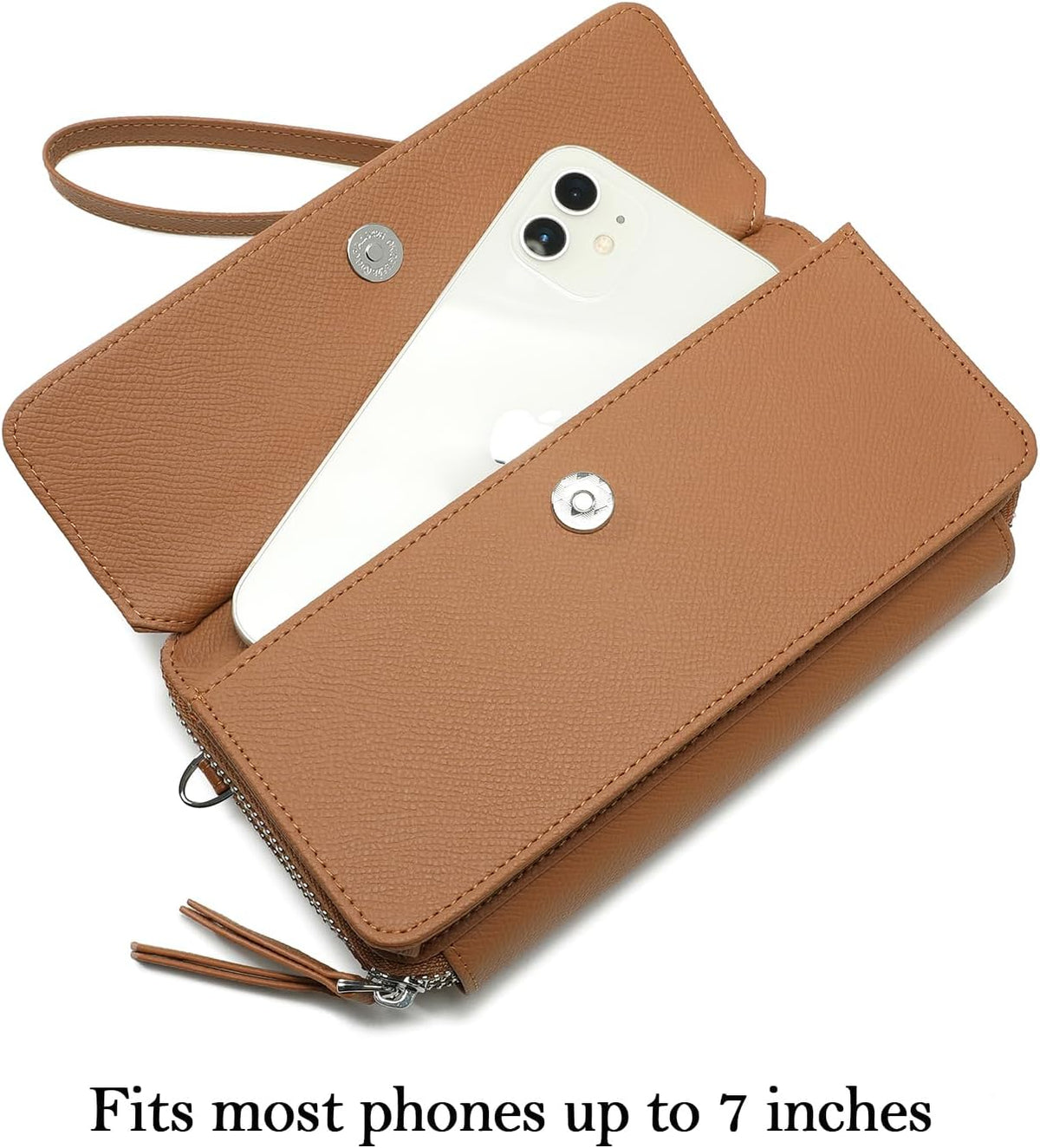 Lanyani RFID Crossbody Wallet Wristlet Purse with Phone Pocket For Women Vegan Leather - Colors B