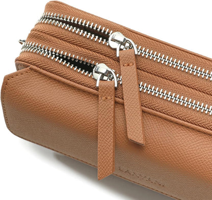 Lanyani RFID Crossbody Wallet Wristlet Purse with Phone Pocket For Women Vegan Leather - Colors B