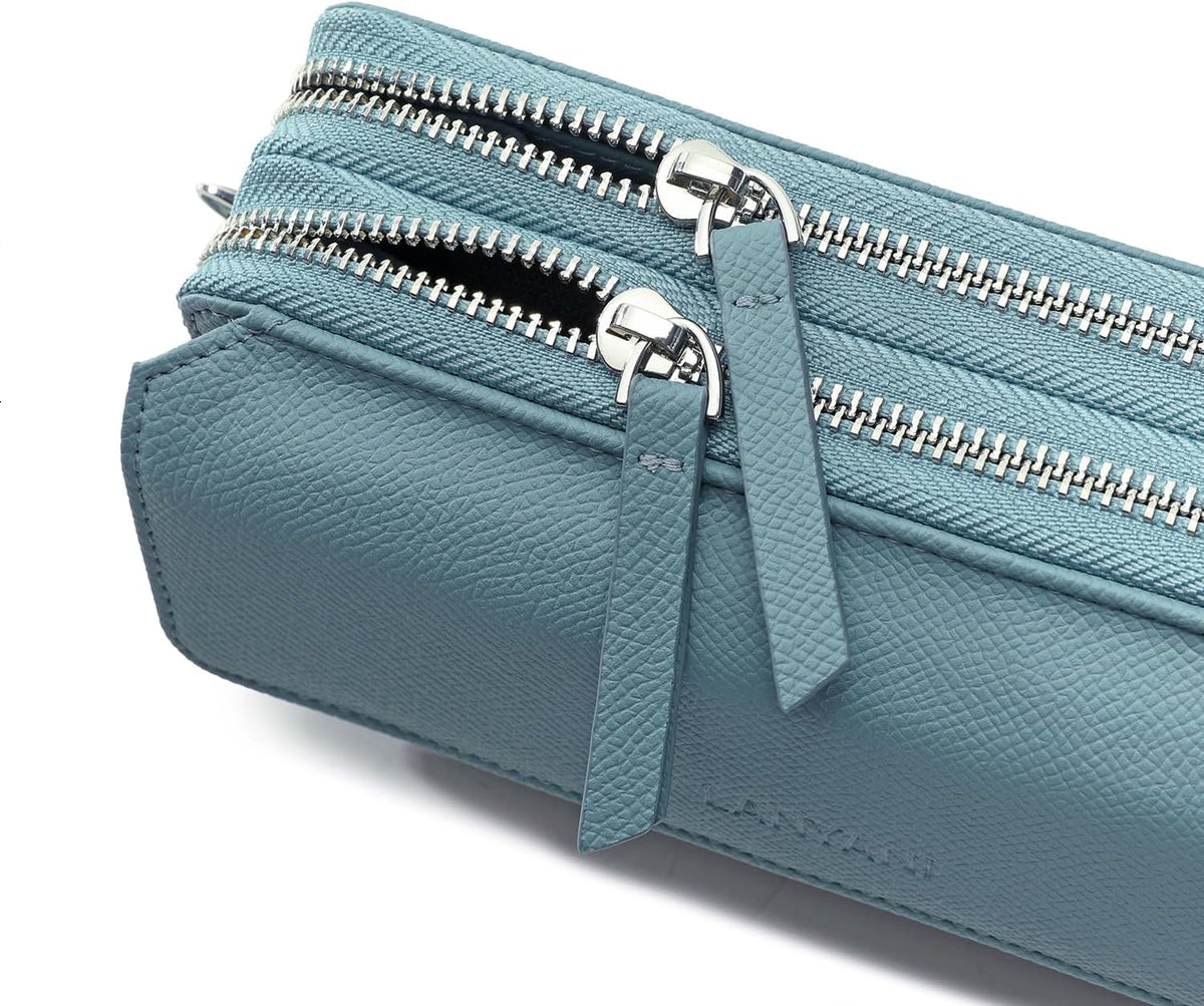 Lanyani RFID Crossbody Wallet Wristlet Purse with Phone Pocket For Women Vegan Leather - Colors B