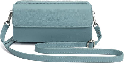 Lanyani RFID Crossbody Wallet Wristlet Purse with Phone Pocket For Women Vegan Leather - Colors B