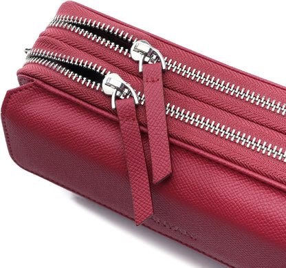 Lanyani RFID Crossbody Wallet Wristlet Purse with Phone Pocket For Women Vegan Leather - Colors B