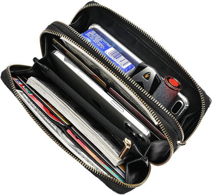 Lanyani RFID Crossbody Wallet Wristlet Purse with Phone Pocket For Women Vegan Leather - Colors B
