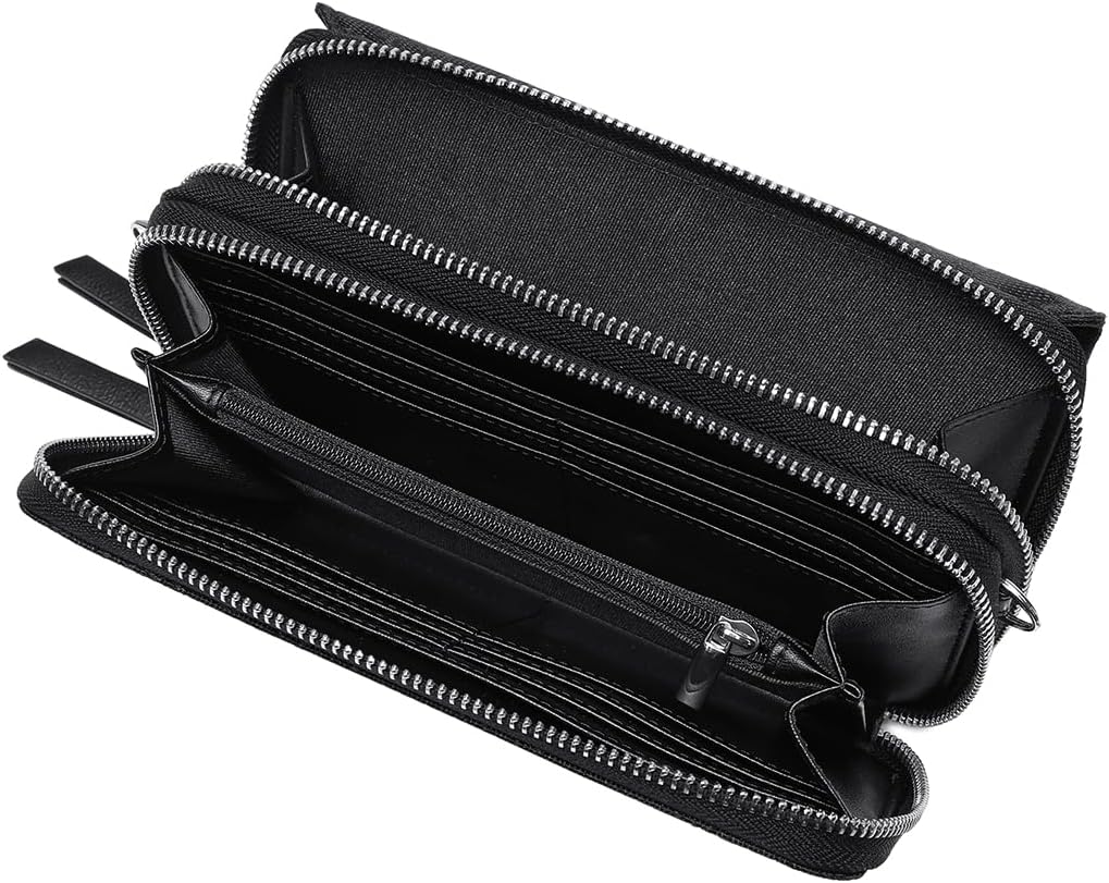 Lanyani RFID Crossbody Wallet Wristlet Purse with Phone Pocket For Women Vegan Leather - Colors B