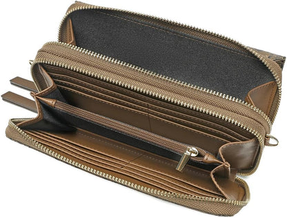 Lanyani RFID Crossbody Wallet Wristlet Purse with Phone Pocket For Women Vegan Leather - Colors B