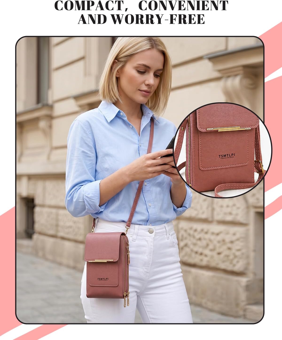2026 Small Touchscreen Phone Crossbody Bag for Women,Anti-Theft Leather Messenger Bag Rfid Block Mobile Phone Purse