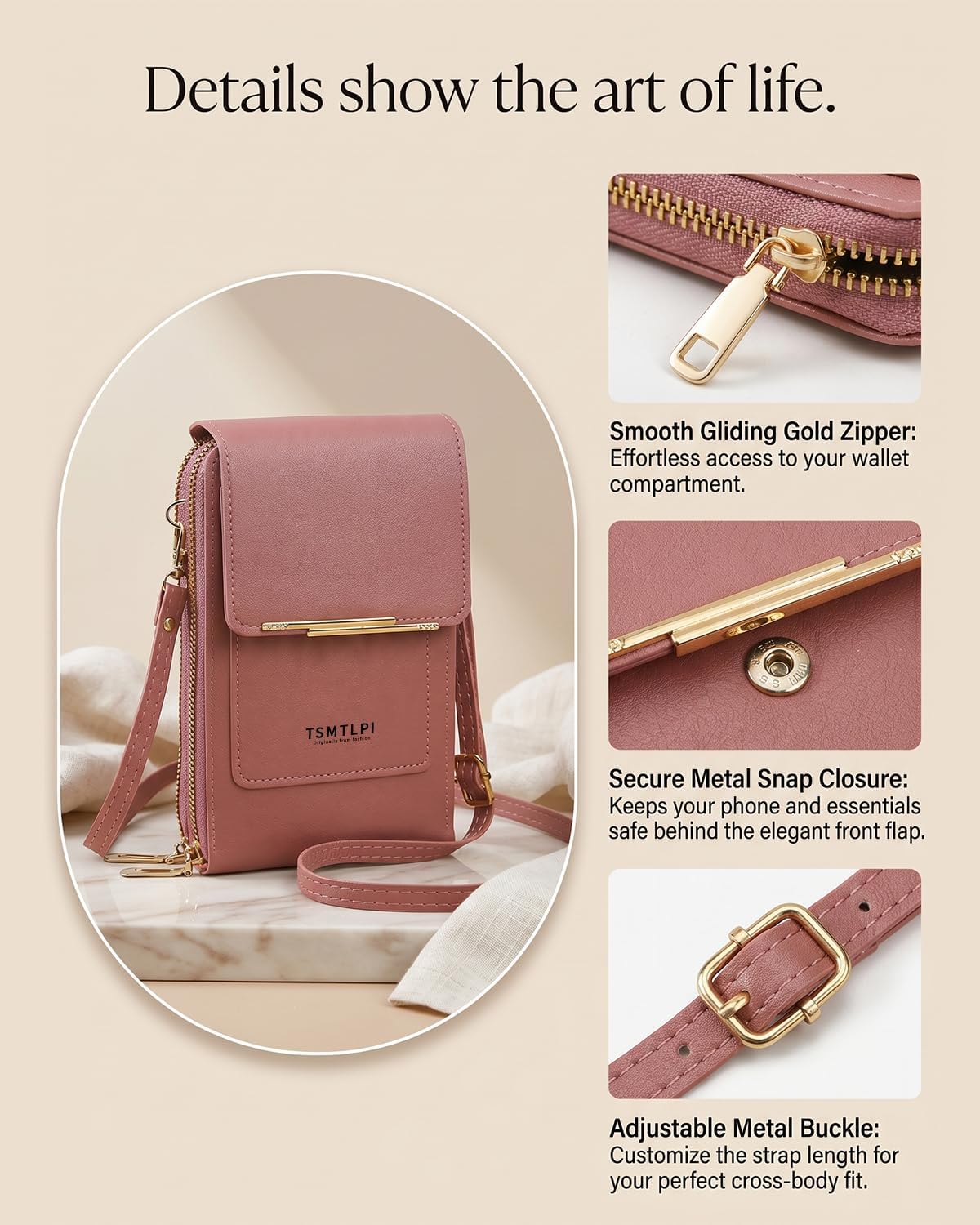 2026 Small Touchscreen Phone Crossbody Bag for Women,Anti-Theft Leather Messenger Bag Rfid Block Mobile Phone Purse