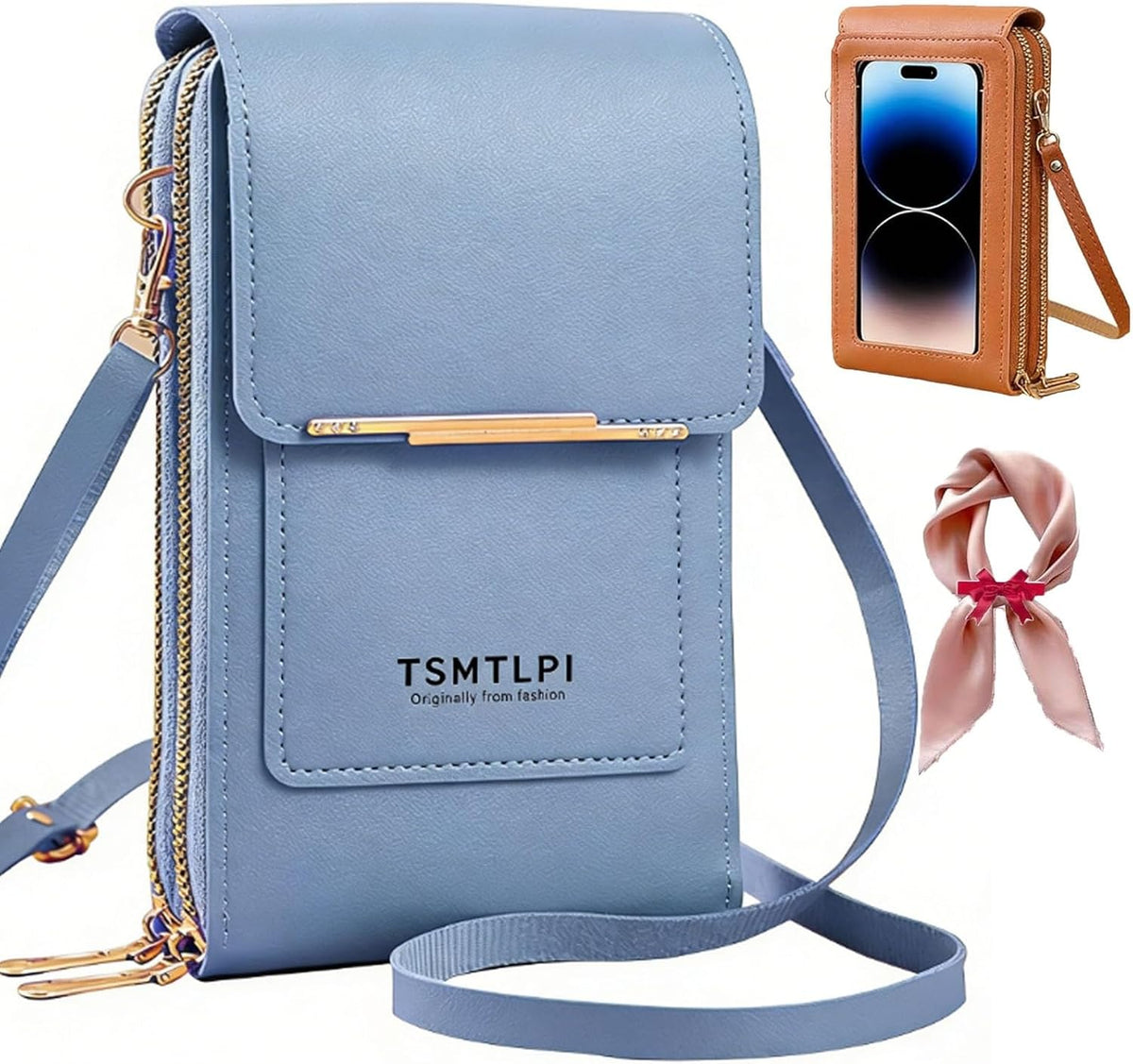 2026 Small Touchscreen Phone Crossbody Bag for Women,Anti-Theft Leather Messenger Bag Rfid Block Mobile Phone Purse