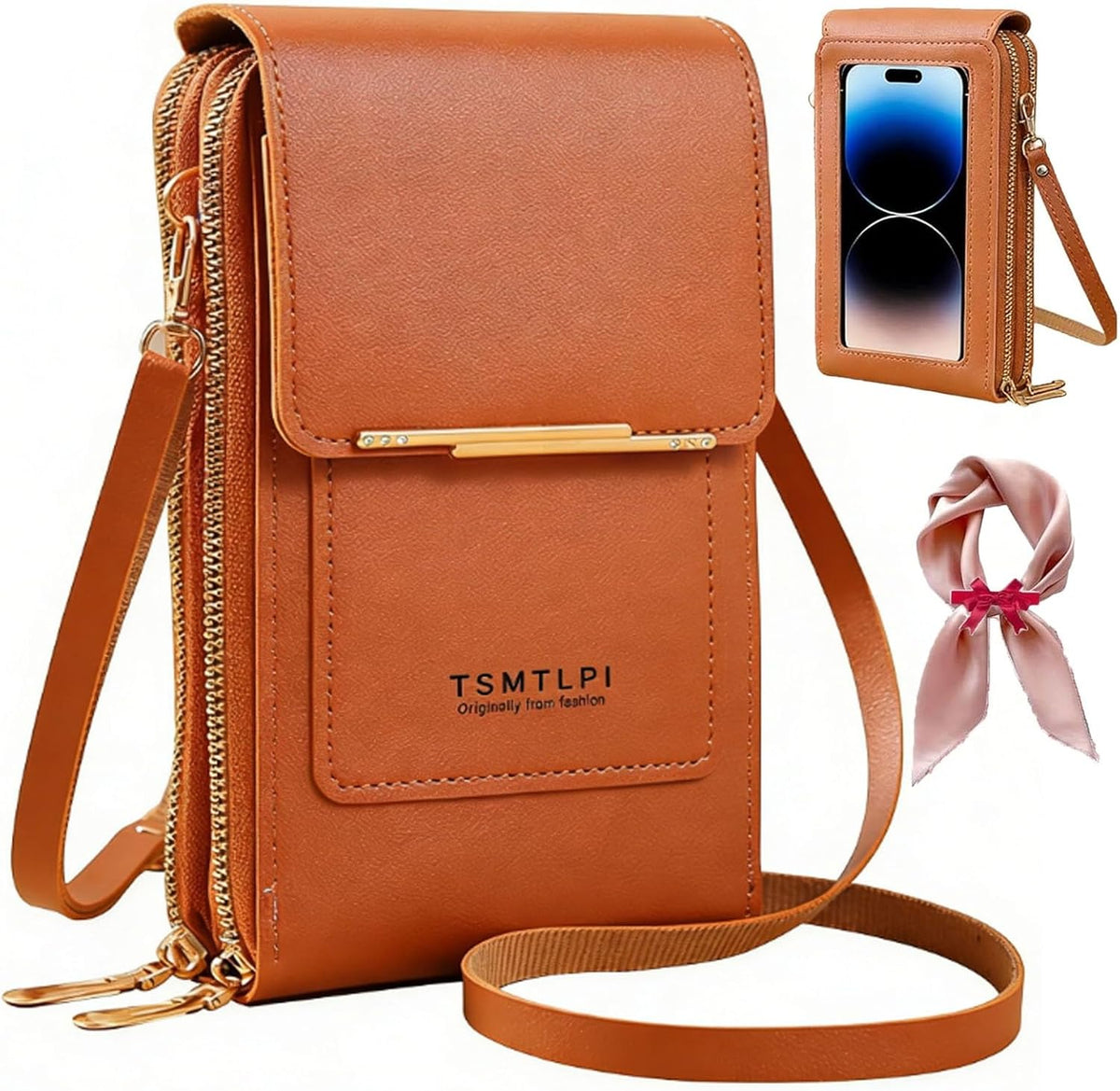 2026 Small Touchscreen Phone Crossbody Bag for Women,Anti-Theft Leather Messenger Bag Rfid Block Mobile Phone Purse