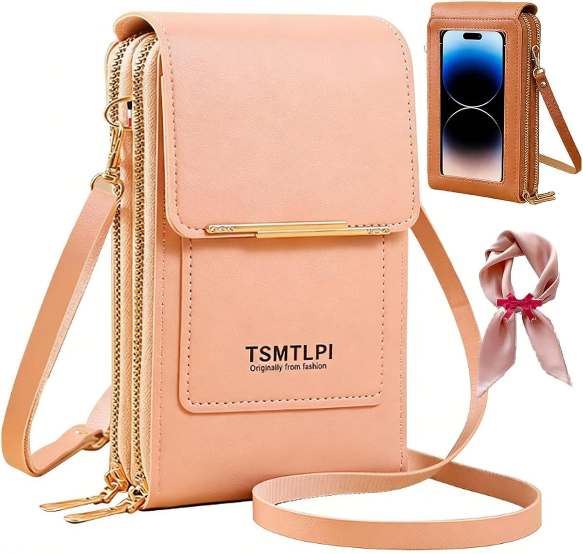 2026 Small Touchscreen Phone Crossbody Bag for Women,Anti-Theft Leather Messenger Bag Rfid Block Mobile Phone Purse