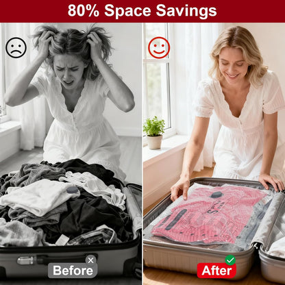 Rechargeable Wireless Pump Travel Vacuum Storage Bags Set, 9 Pack (9M) Portable Space Saver Bags for Travel & Home, Vacuum Compression Packing Seal for Clothes, Blankets, Home Seasonal Storage Bags