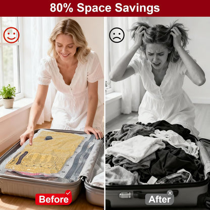 Rechargeable Wireless Pump Travel Vacuum Storage Bags Set, 9 Pack (9M) Portable Space Saver Bags for Travel & Home, Vacuum Compression Packing Seal for Clothes, Blankets, Home Seasonal Storage Bags