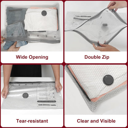 Rechargeable Wireless Pump Travel Vacuum Storage Bags Set, 9 Pack (9M) Portable Space Saver Bags for Travel & Home, Vacuum Compression Packing Seal for Clothes, Blankets, Home Seasonal Storage Bags