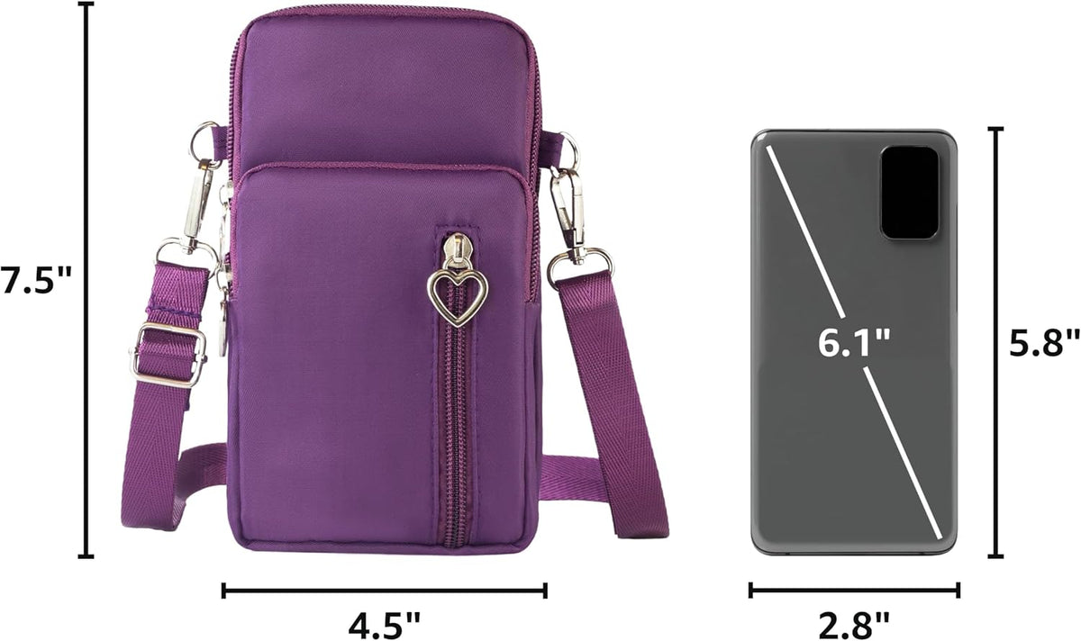 Small Crossbody Bag for Women - Mini Phone Purses with Crossbody Strap and Wallet - Nylon Arm Bag - Colors B