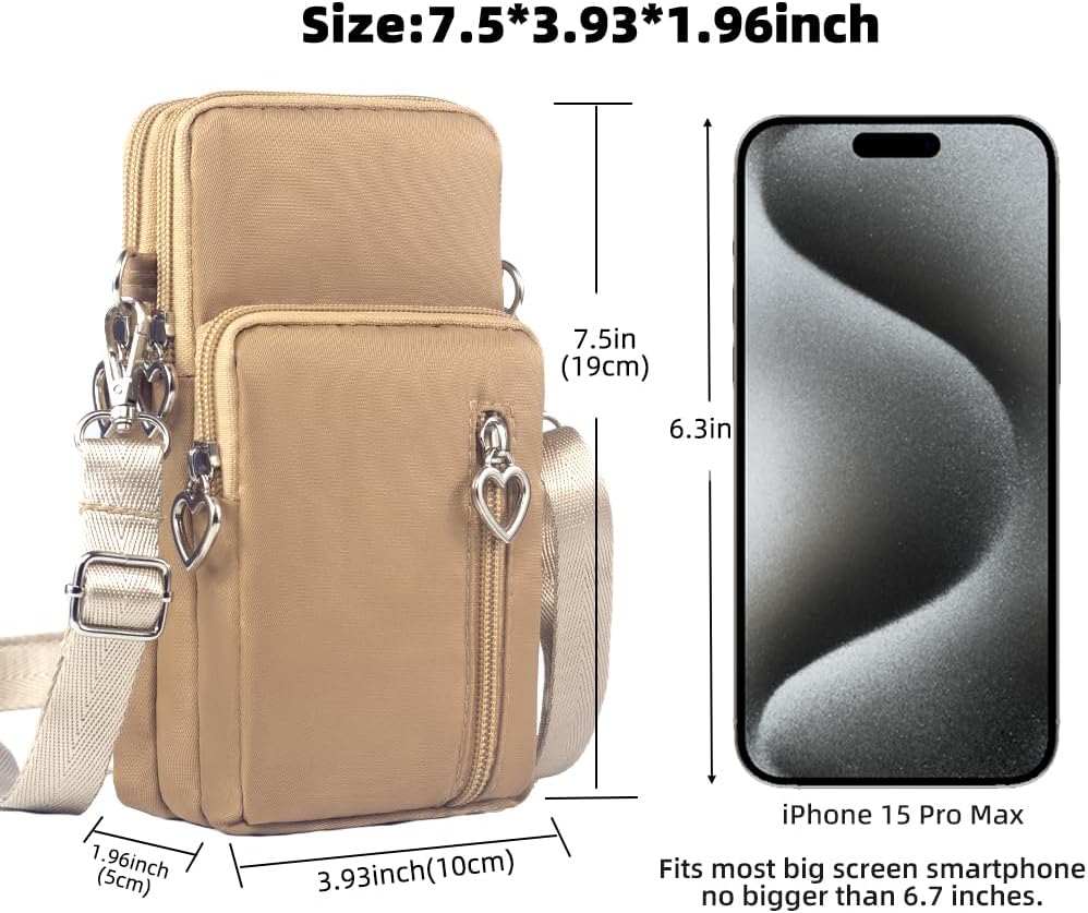 Small Crossbody Bag for Women - Mini Phone Purses with Crossbody Strap and Wallet - Nylon Arm Bag - Colors B