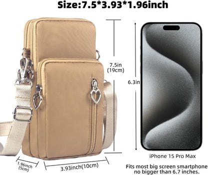 Small Crossbody Bag for Women - Mini Phone Purses with Crossbody Strap and Wallet - Nylon Arm Bag - Colors B