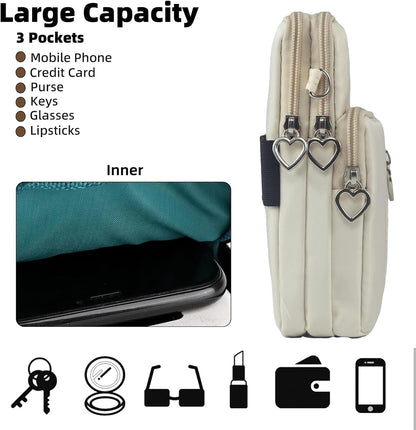 Small Crossbody Bag for Women - Mini Phone Purses with Crossbody Strap and Wallet - Nylon Arm Bag - Colors B