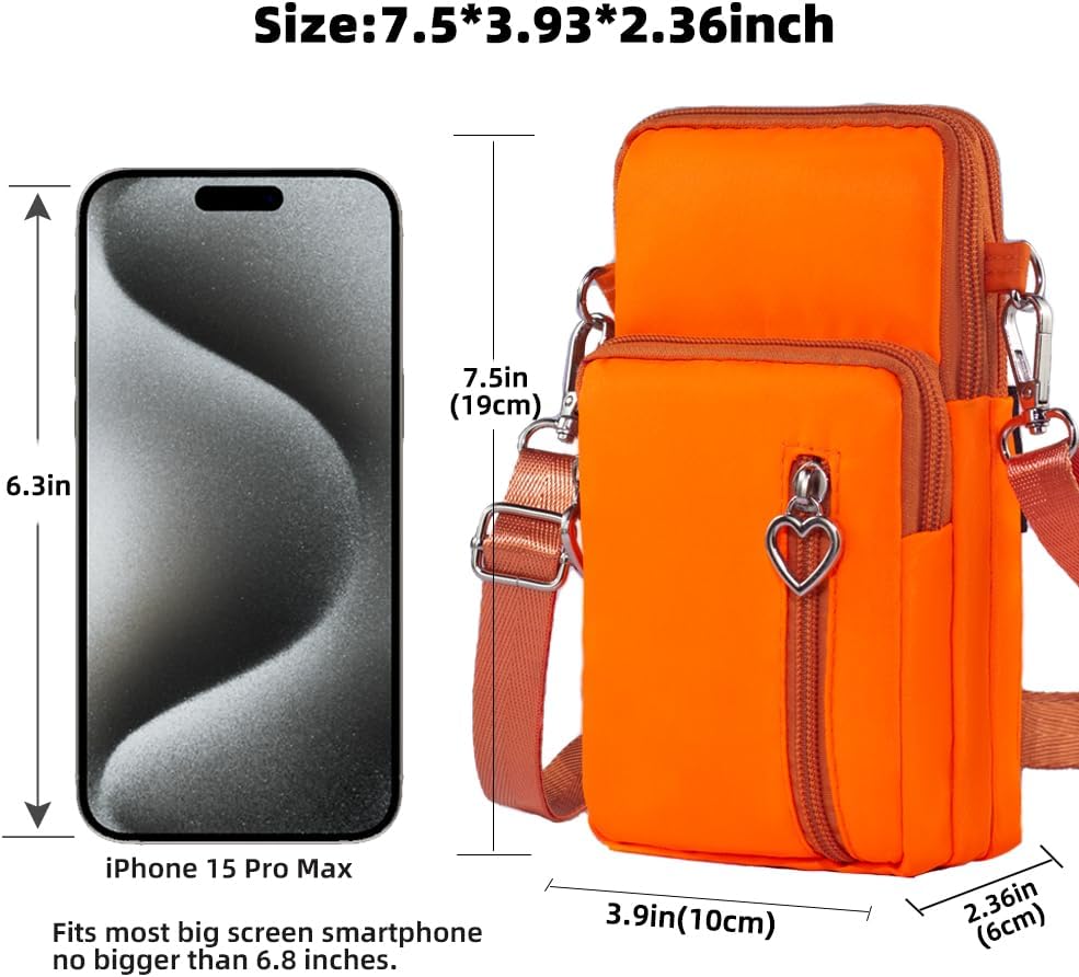 Small Crossbody Bag for Women - Mini Phone Purses with Crossbody Strap and Wallet - Nylon Arm Bag - Colors B