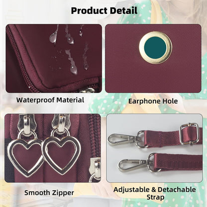Small Crossbody Bag for Women - Mini Phone Purses with Crossbody Strap and Wallet - Nylon Arm Bag - Colors B