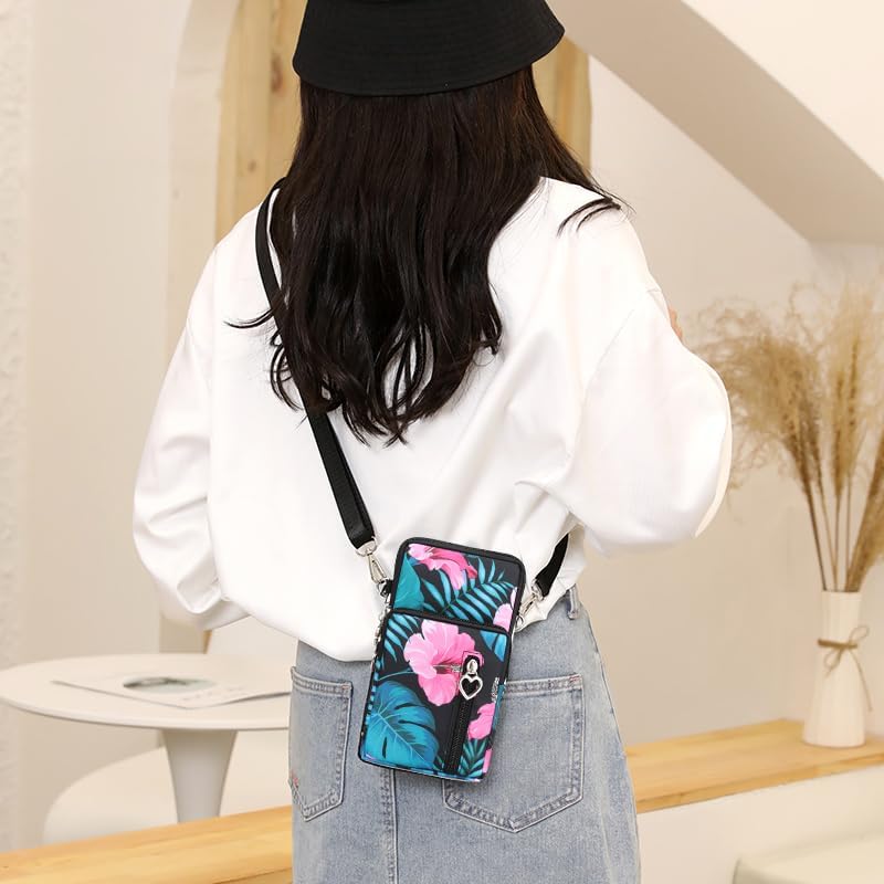 Small Crossbody Bag for Women - Mini Phone Purses with Crossbody Strap and Wallet - Nylon Arm Bag - Colors B