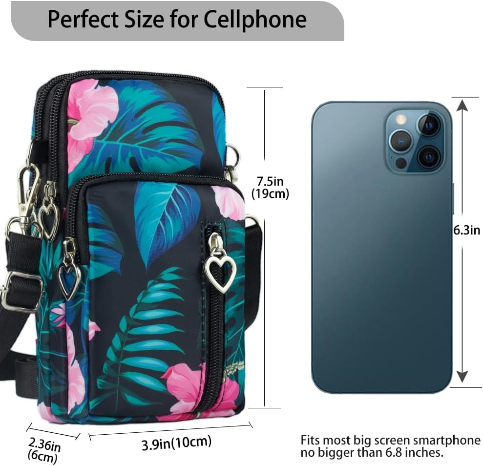 Small Crossbody Bag for Women - Mini Phone Purses with Crossbody Strap and Wallet - Nylon Arm Bag - Colors B