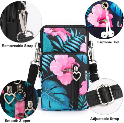 Small Crossbody Bag for Women - Mini Phone Purses with Crossbody Strap and Wallet - Nylon Arm Bag - Colors B