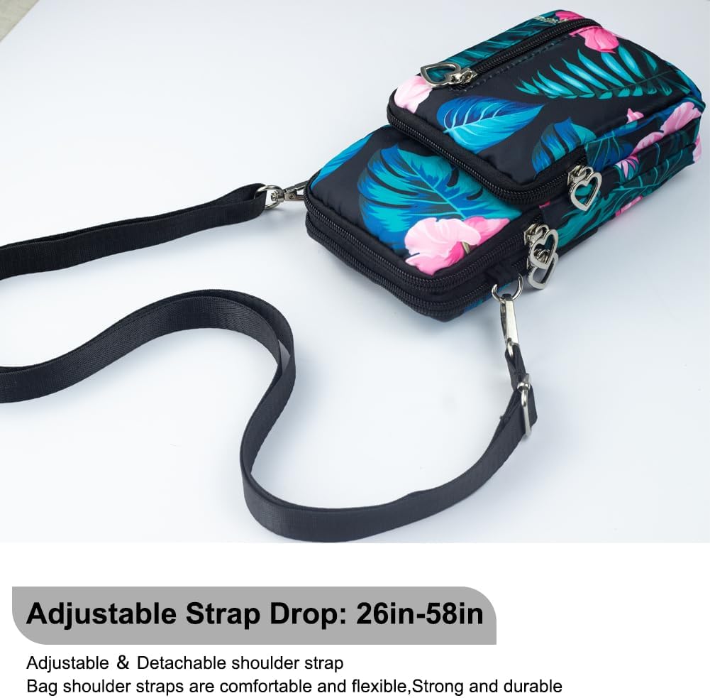 Small Crossbody Bag for Women - Mini Phone Purses with Crossbody Strap and Wallet - Nylon Arm Bag - Colors B