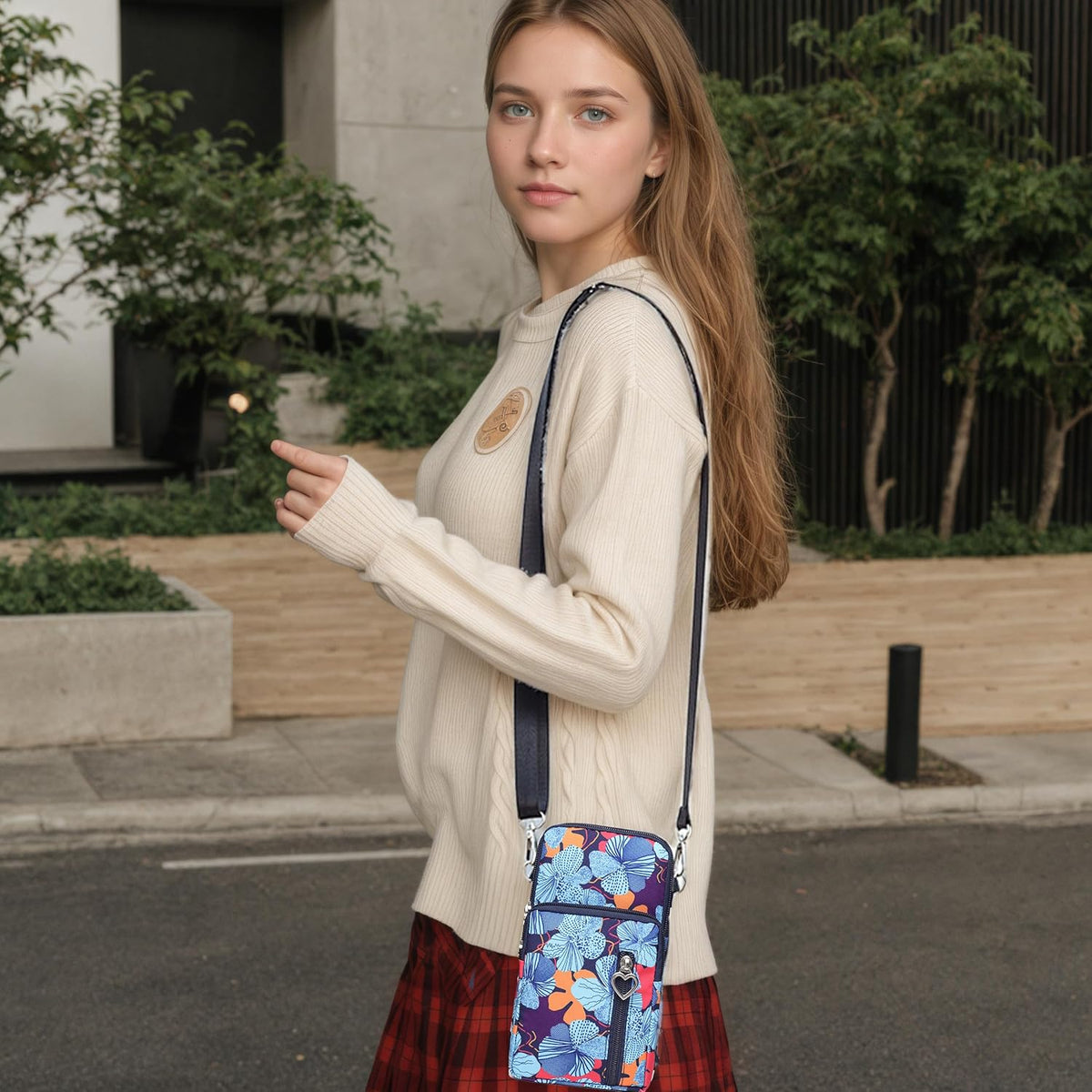 Small Crossbody Bag for Women - Mini Phone Purses with Crossbody Strap and Wallet - Nylon Arm Bag - Colors B