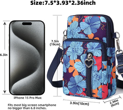 Small Crossbody Bag for Women - Mini Phone Purses with Crossbody Strap and Wallet - Nylon Arm Bag - Colors B