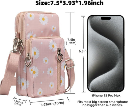 Small Crossbody Bag for Women - Mini Phone Purses with Crossbody Strap and Wallet - Nylon Arm Bag - Colors B
